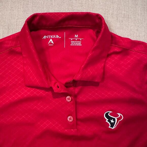 Women’s Houston Texans Polo Shirt Red Short Sleeve NFL Antigua Apparel Size M - Picture 2 of 8